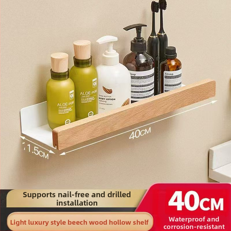 Massīvā koka uzglabāšanas plaukts – valriekstu koks, plašāks dizains, sienas piestiprināšana bez urbšanas, paredzēts vannas istabai izlietnei, 1 līmenis, slodze 15 kg, modelis 1016, virsma: koka vaskošana ar eļļu