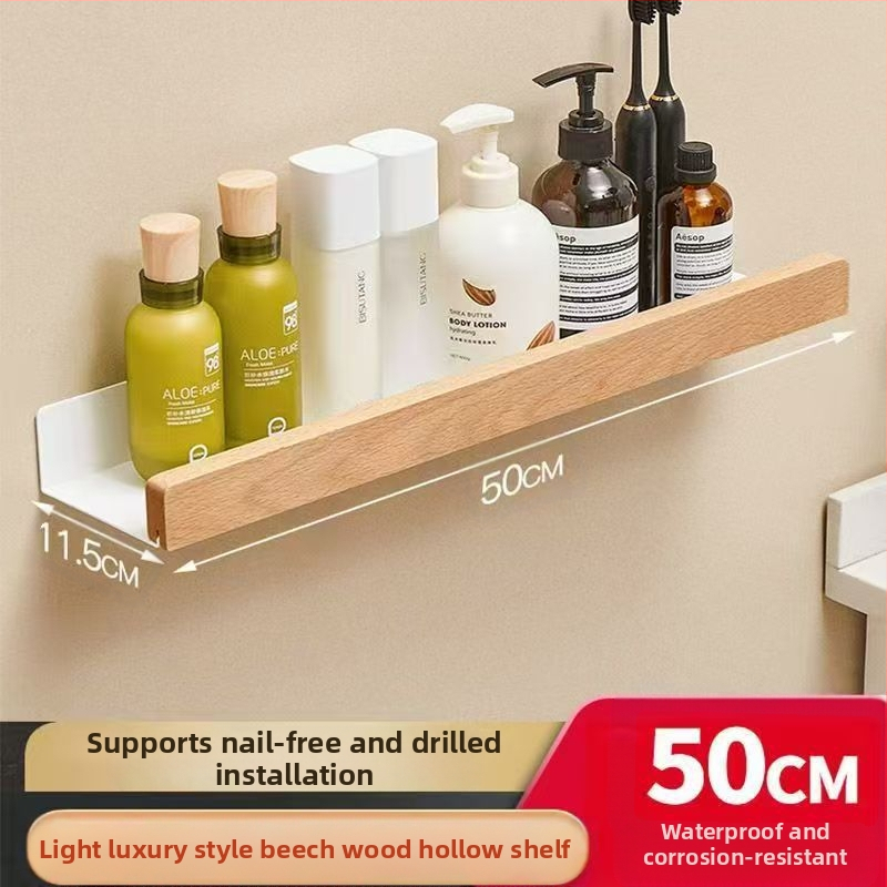 Massīvā koka uzglabāšanas plaukts – valriekstu koks, plašāks dizains, sienas piestiprināšana bez urbšanas, paredzēts vannas istabai izlietnei, 1 līmenis, slodze 15 kg, modelis 1016, virsma: koka vaskošana ar eļļu