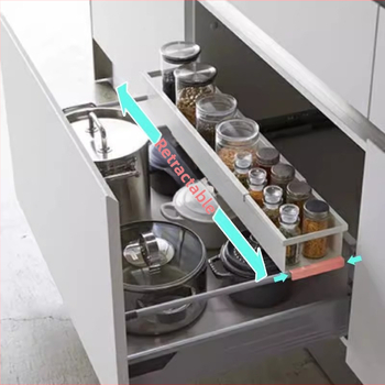 Virtuvės stalčiaus laikiklis su sluoksniu, ištraukiama atskyrimo lentyna, be gręžimo (Prekės ženklas Likewei; Medžiaga: anglies plienas; Stilius: šiuolaikinis paprastumas; Funkcija: be gręžimo; Kategorija: prieskonių laikiklis)