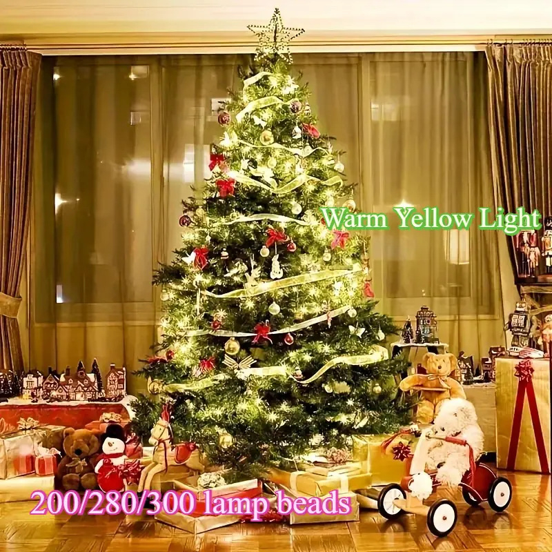 LED ümmargune jõulupuuvalgus veekaskaadiefektiga — USB toide, IP55, 31V, 0,3W, kaugjuhiga või nuppude kontroll, tähekujuline