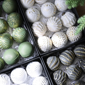 Пластмасов набор от коледни топки, изящен стил, марка BR, код на продукта 07SDQ03, коледна украса