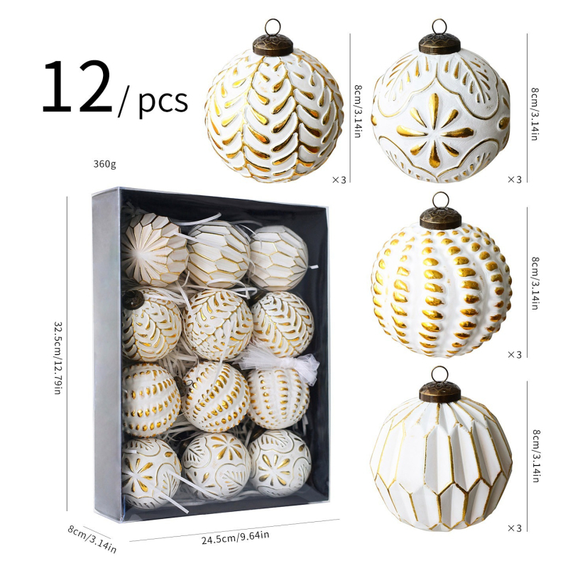 Пластмасов набор от коледни топки, изящен стил, марка BR, код на продукта 07SDQ03, коледна украса
