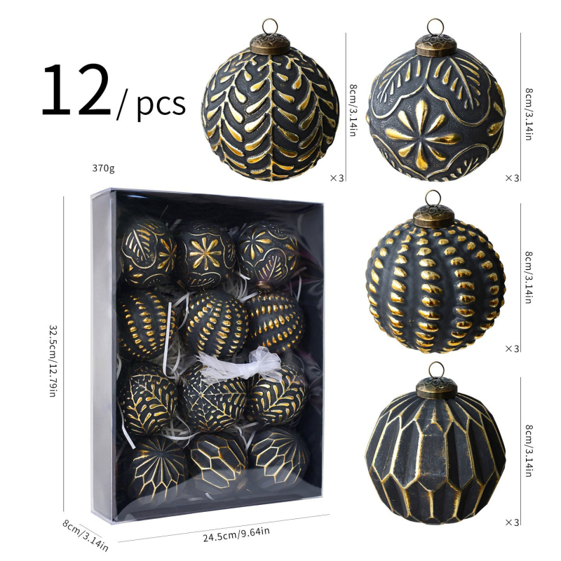 Пластмасов набор от коледни топки, изящен стил, марка BR, код на продукта 07SDQ03, коледна украса