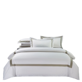 Četrdaļīgs gultas veļas komplekts no garām šķiedrām kokvilnas, satīna audums, reaktīvā krāsošana, vienkrāsains, viesnīcas stils