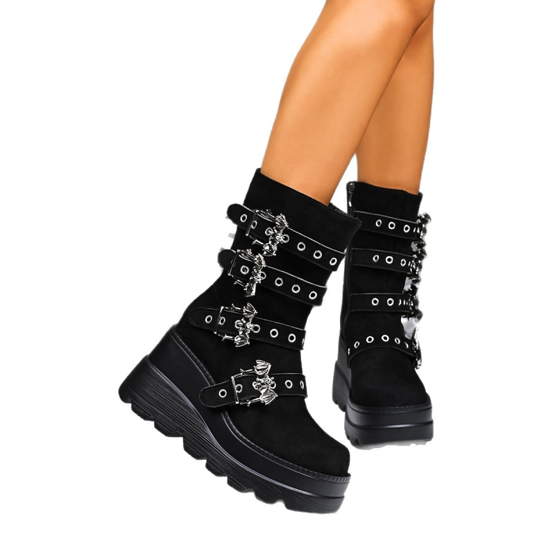 Ženske Martin čizme s kosim petom, super visoki pet (>8 cm), srednja visina čizama, PU gornji dio, bočni zatvarač