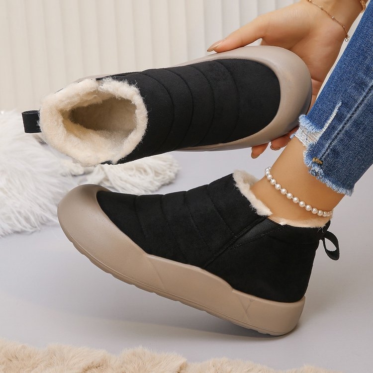 Ziemas sniegā zābaki ar siltu mākslīgā pūka augšējo daļu, gumijas zole, vidēja augšējā daļa, ūdensnecaurlaidīgi, iekšējā odere no mākslīgās kažokādas