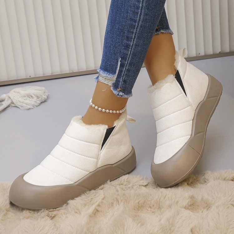 Ziemas sniegā zābaki ar siltu mākslīgā pūka augšējo daļu, gumijas zole, vidēja augšējā daļa, ūdensnecaurlaidīgi, iekšējā odere no mākslīgās kažokādas