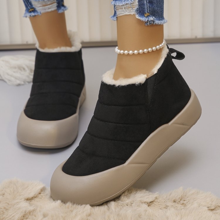 Ziemas sniegā zābaki ar siltu mākslīgā pūka augšējo daļu, gumijas zole, vidēja augšējā daļa, ūdensnecaurlaidīgi, iekšējā odere no mākslīgās kažokādas