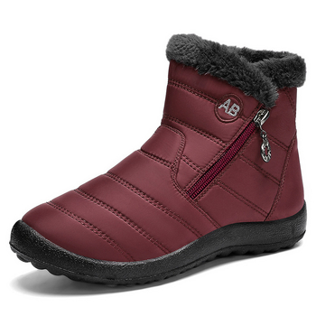 Дамски памучни ботуши с висок връх за зима, горно платно, подплата от изкуствен пух, стелка от изкуствен пух, подметка полиуретан