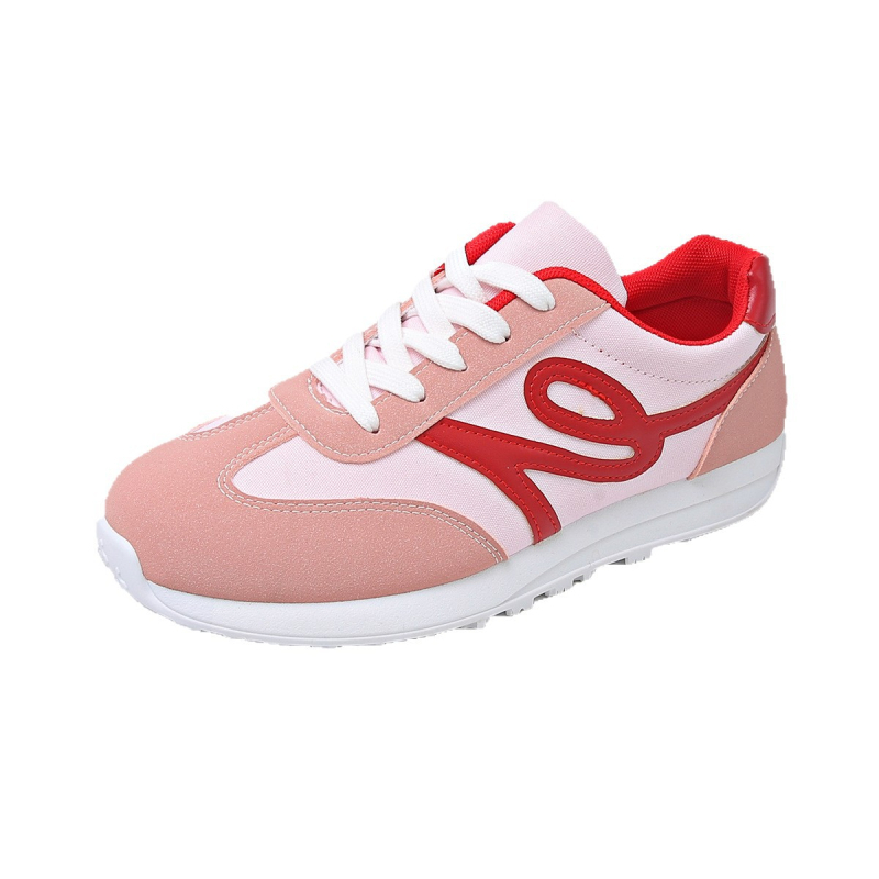 Pantofi sport pentru femei, exterior PU, vârf rotund, șireturi frontale, siluetă joasă, înălțimea călcâiului 3-5 cm