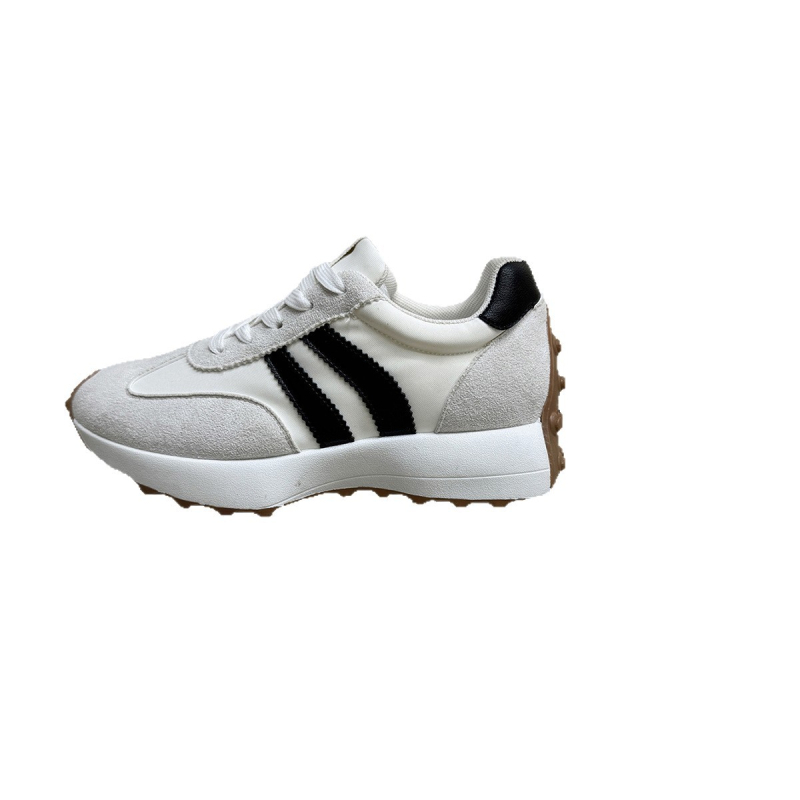 Ženske casual dad shoes, platneni gornji dio, zaobljena prst, mrežasta podstava, prednje vezanje šnama, TPR potplat s platformom