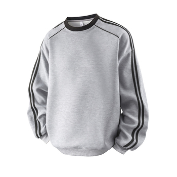 Суитшърт с цветни блокове, кръгло деколте, дълги ръкави, свободен силует