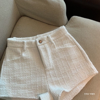 Ежедневни вълнени панталони с права линия, дължина три четвърти, джобове