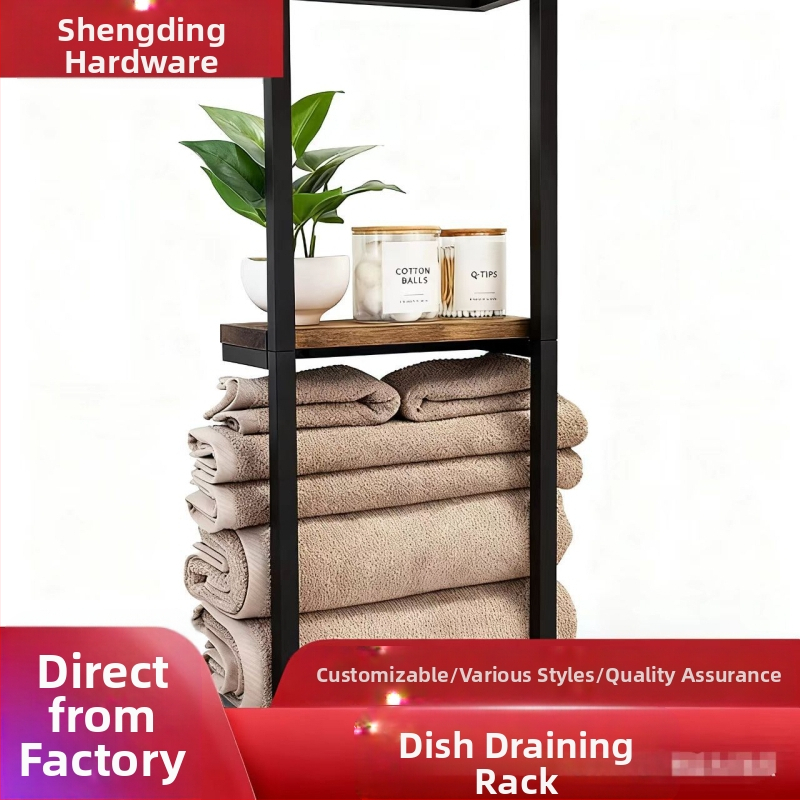 Sienas vannas dvieļu statīvs divos līmeņos, dzelzs + 304 nerūsējošais tērauds, 50 kg slodze, moderns minimālistisks stils