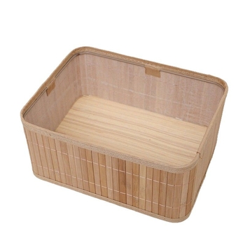 Κάδος αποθήκευσης από μπαμπού με καπάκι, Huihua-448123, μοντέρνος μινιμαλιστικός σχεδιασμός, ποικιλία καλαθιών αποθήκευσης