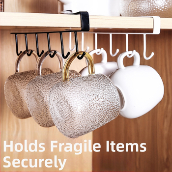 Κρεμάστρα κουζίνας κάτω από ντουλάπι χωρίς διάτρηση για σκεύη, πετσέτες και φλιτζάνια