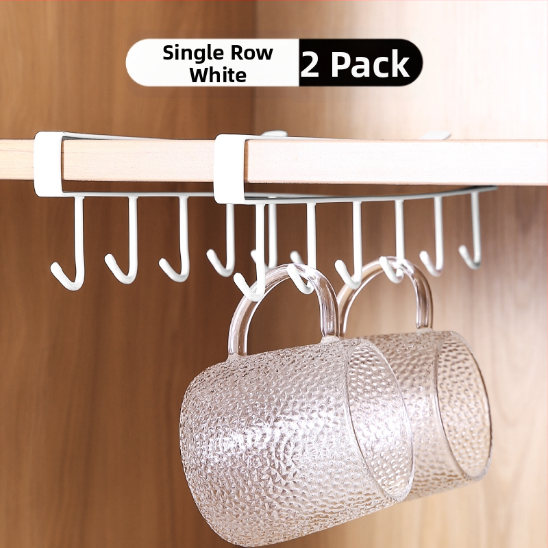 Κρεμάστρα κουζίνας κάτω από ντουλάπι χωρίς διάτρηση για σκεύη, πετσέτες και φλιτζάνια