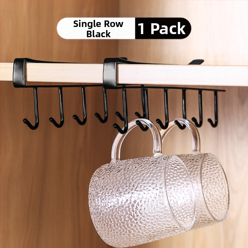 Κρεμάστρα κουζίνας κάτω από ντουλάπι χωρίς διάτρηση για σκεύη, πετσέτες και φλιτζάνια