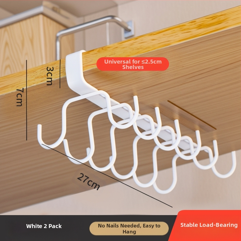 Κρεμάστρα κουζίνας κάτω από ντουλάπι χωρίς διάτρηση για σκεύη, πετσέτες και φλιτζάνια