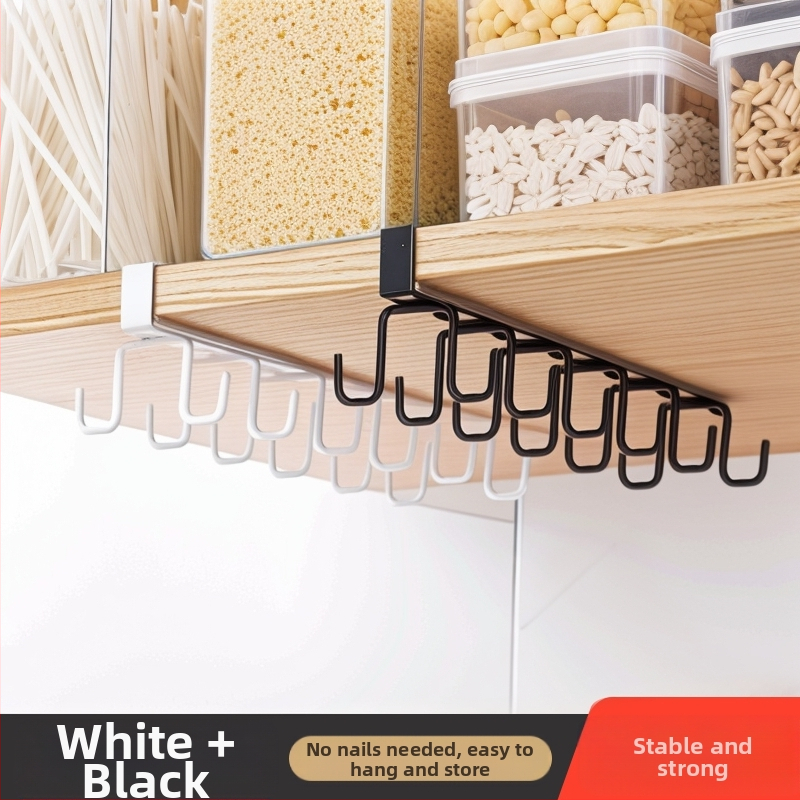 Κρεμάστρα κουζίνας κάτω από ντουλάπι χωρίς διάτρηση για σκεύη, πετσέτες και φλιτζάνια