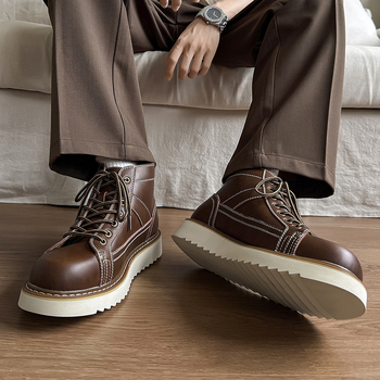 Martin bakancsok (microfiber leather upper, rubber sole, mid-calf shaft, round toe, PU insole)