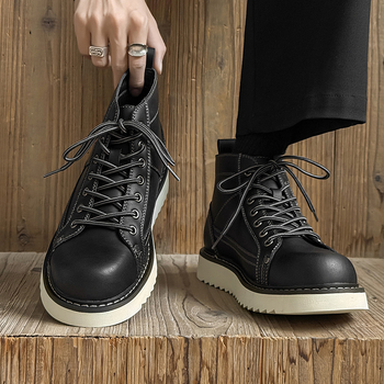 Martin bakancsok (microfiber leather upper, rubber sole, mid-calf shaft, round toe, PU insole)