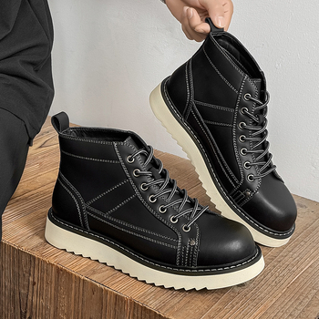 Martin bakancsok (microfiber leather upper, rubber sole, mid-calf shaft, round toe, PU insole)