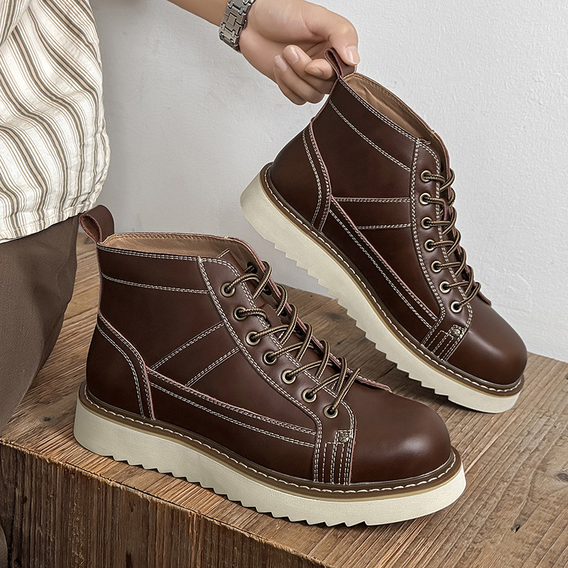 Martin bakancsok (microfiber leather upper, rubber sole, mid-calf shaft, round toe, PU insole)