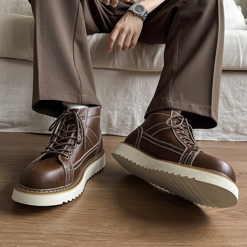 Martin bakancsok (microfiber leather upper, rubber sole, mid-calf shaft, round toe, PU insole)