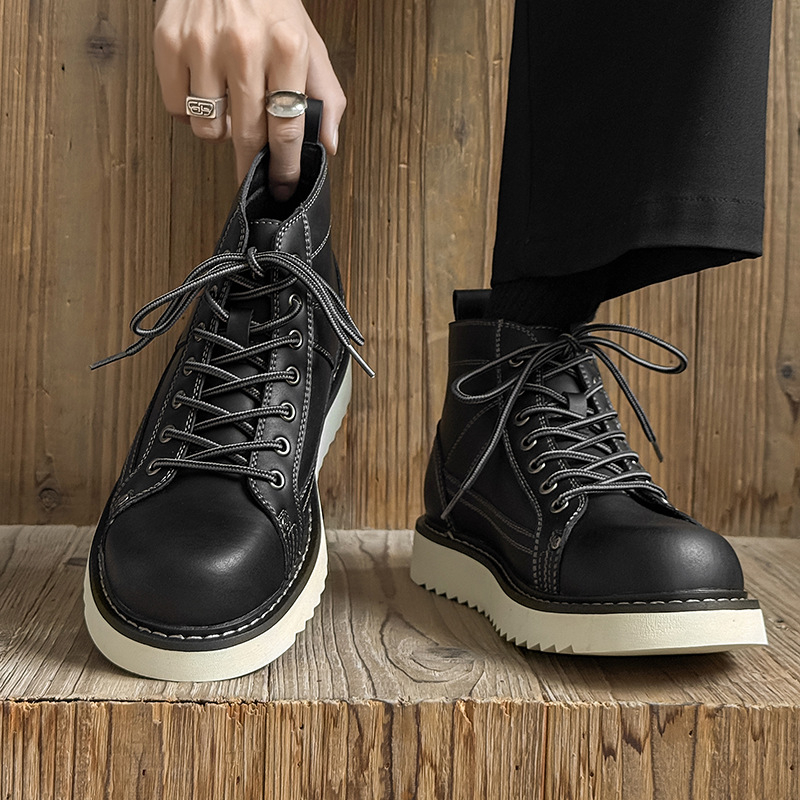 Martin bakancsok (microfiber leather upper, rubber sole, mid-calf shaft, round toe, PU insole)