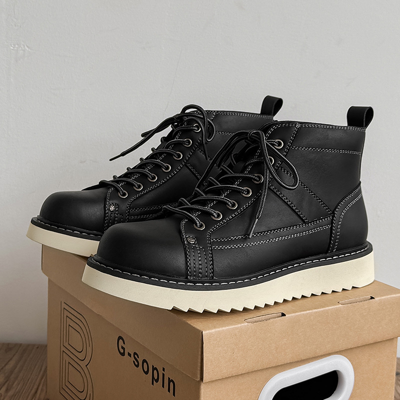 Martin bakancsok (microfiber leather upper, rubber sole, mid-calf shaft, round toe, PU insole)