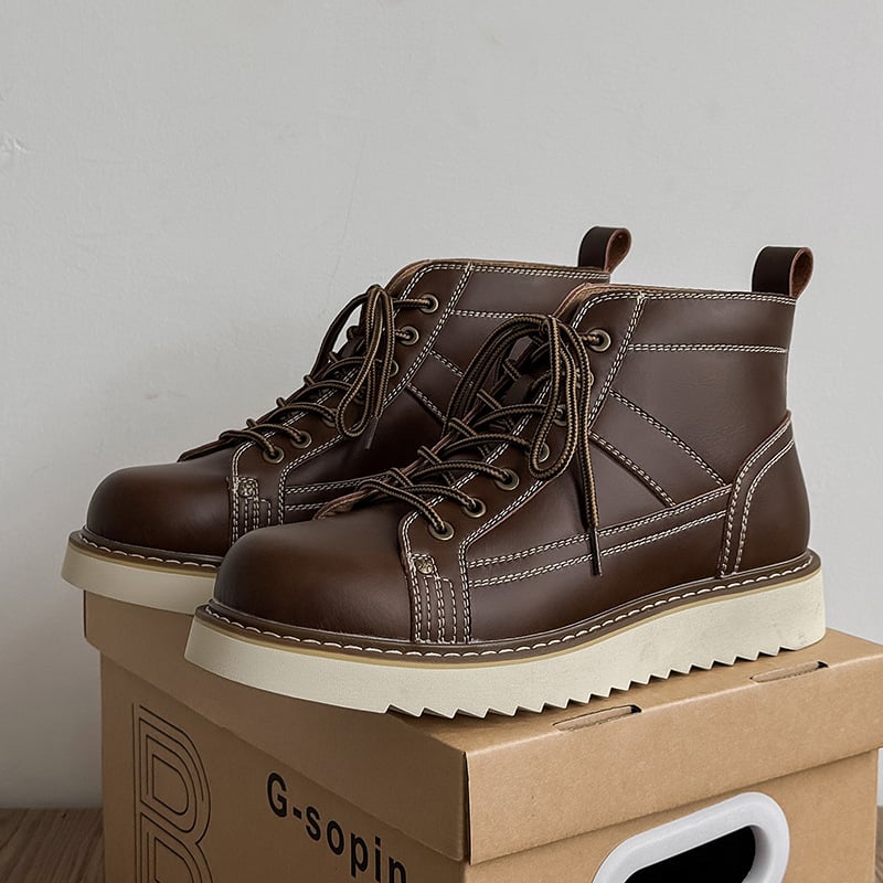 Martin bakancsok (microfiber leather upper, rubber sole, mid-calf shaft, round toe, PU insole)