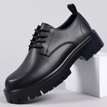 Ανδρικά Δερμάτινα Παπούτσια για Επαγγελματικό Στυλ – Δέρμα Αγελάδας, Καουτσούκ Σόλα, Στρογγυλός Δάκτυλος, Χαμηλό Άνω Τμήμα, Αντιολίσθηση, Διαπνοή, Ανεκτικότητα στη Φθορά