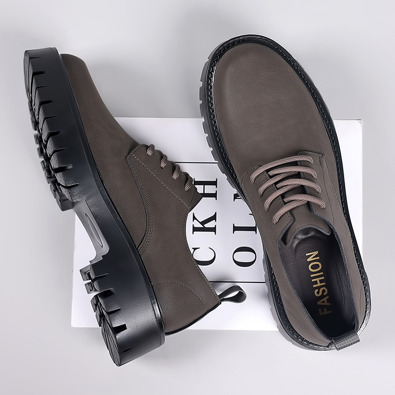 Ανδρικά Δερμάτινα Παπούτσια για Επαγγελματικό Στυλ – Δέρμα Αγελάδας, Καουτσούκ Σόλα, Στρογγυλός Δάκτυλος, Χαμηλό Άνω Τμήμα, Αντιολίσθηση, Διαπνοή, Ανεκτικότητα στη Φθορά