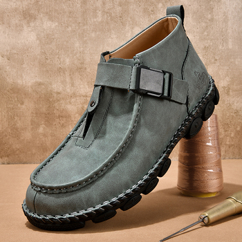 Ανδρικά παπούτσια PU δέρμα για οδήγηση, slip-on, με ραφή σόλας, χαμηλή φτέρνα 1-3 cm, φθινόπωρο