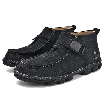 Ανδρικά παπούτσια PU δέρμα για οδήγηση, slip-on, με ραφή σόλας, χαμηλή φτέρνα 1-3 cm, φθινόπωρο