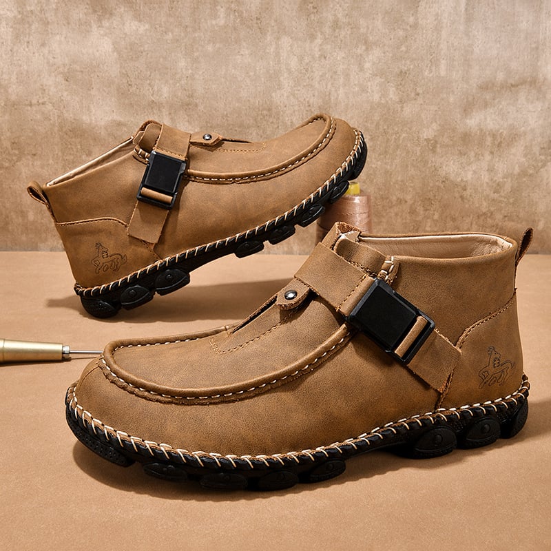 Ανδρικά παπούτσια PU δέρμα για οδήγηση, slip-on, με ραφή σόλας, χαμηλή φτέρνα 1-3 cm, φθινόπωρο