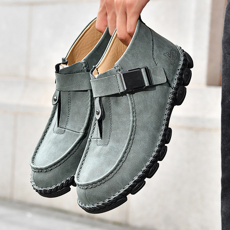 Ανδρικά παπούτσια PU δέρμα για οδήγηση, slip-on, με ραφή σόλας, χαμηλή φτέρνα 1-3 cm, φθινόπωρο