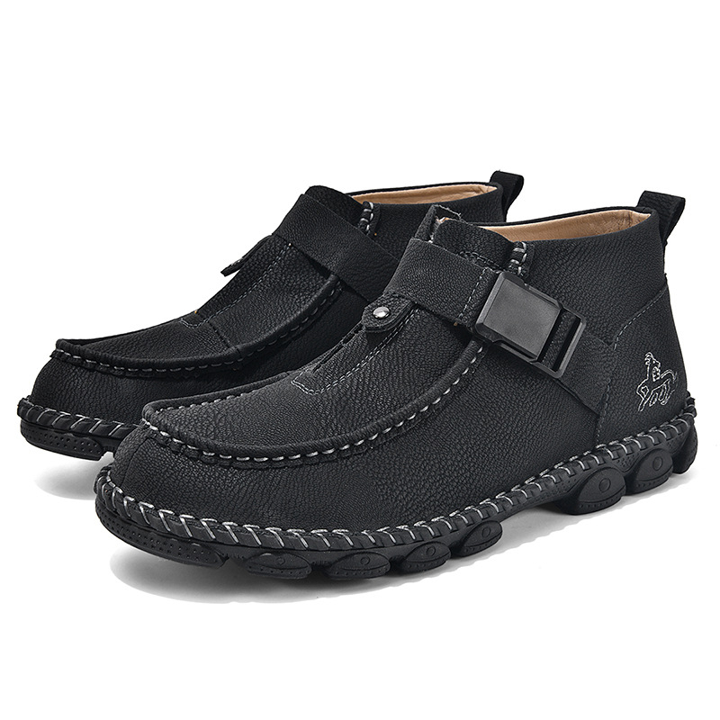 Ανδρικά παπούτσια PU δέρμα για οδήγηση, slip-on, με ραφή σόλας, χαμηλή φτέρνα 1-3 cm, φθινόπωρο