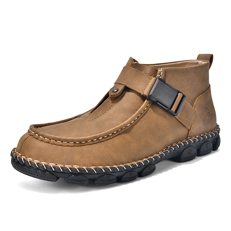 Ανδρικά παπούτσια PU δέρμα για οδήγηση, slip-on, με ραφή σόλας, χαμηλή φτέρνα 1-3 cm, φθινόπωρο