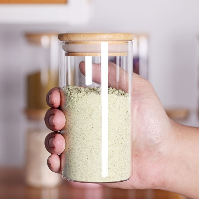 Stiklo laikymo indelių rinkinys su dangteliais (Medžiaga: stiklas; Prekės ženklas: Glass industry; Stilius: paprastas ir modernus; Talpa: 360 ml; Paskirtis: laikymas)