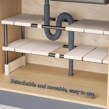 Ράφι αποθήκευσης νεροχύτη, επεκτεινόμενο, 6 επιπέδων, πλαστικός οργανωτής εργαλείων