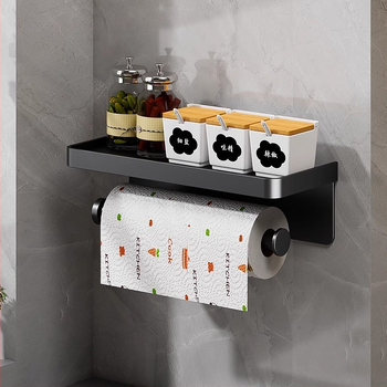 Fali konyhai papírtartó furat nélküli, Space alumíniumból, anodizált felülettel, otthoni használatra