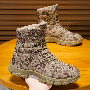 Martin csizmák férfiaknak, textil felsőrész, kerek orr, középmagas sarka 3-5 cm, középső szármagasság, elöl fűzés