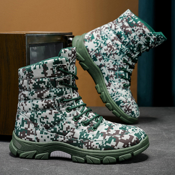 Martin csizmák férfiaknak, textil felsőrész, kerek orr, középmagas sarka 3-5 cm, középső szármagasság, elöl fűzés