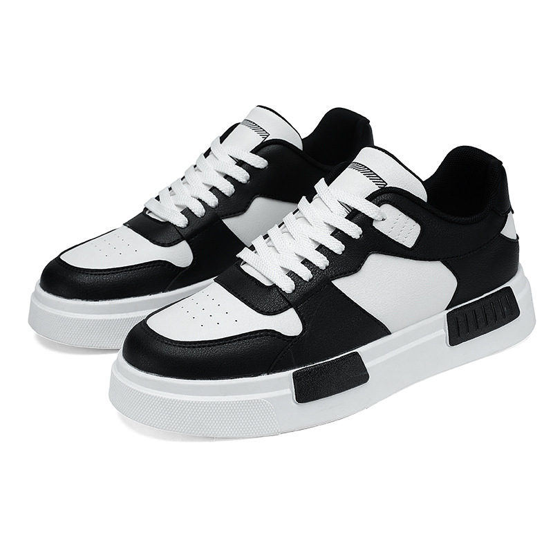 Ανδρικά αθλητικά παπούτσια, δερμάτινο επάνω μέρος, καουτσούκ σόλα, διχτυωτή επένδυση, κλείσιμο με κορδόνια, στρογγυλή μύτη