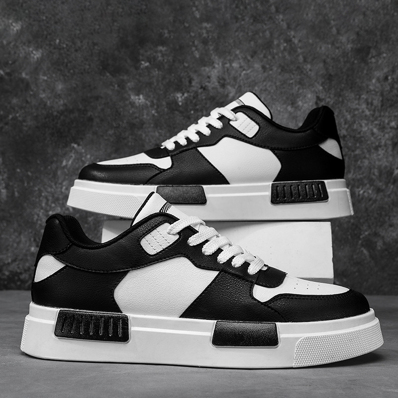 Ανδρικά αθλητικά παπούτσια, δερμάτινο επάνω μέρος, καουτσούκ σόλα, διχτυωτή επένδυση, κλείσιμο με κορδόνια, στρογγυλή μύτη