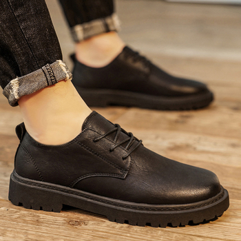 Ανδρικά παπούτσια brogue χαμηλού ύψους, επάνω μέρος από μικροϊνες, PU πάτος, αναπνέοντα, αυξητικό ύψος, ραφή σόλα, ρετρό στυλ για φθινόπωρο