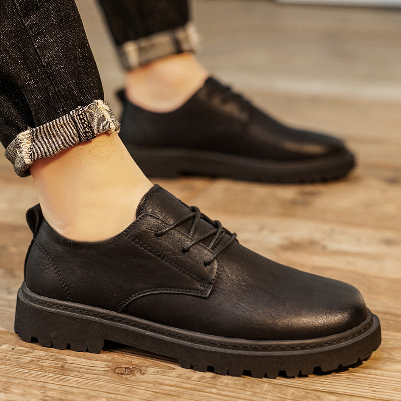 Ανδρικά παπούτσια brogue χαμηλού ύψους, επάνω μέρος από μικροϊνες, PU πάτος, αναπνέοντα, αυξητικό ύψος, ραφή σόλα, ρετρό στυλ για φθινόπωρο