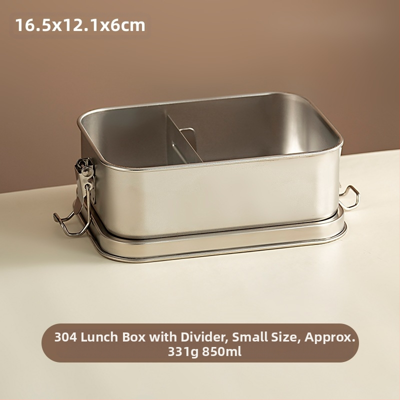 Pusdienu kārba no 304 nerūsējošā tērauda ar nodalījumiem, retro stils, ietilpība 800-1000 ml